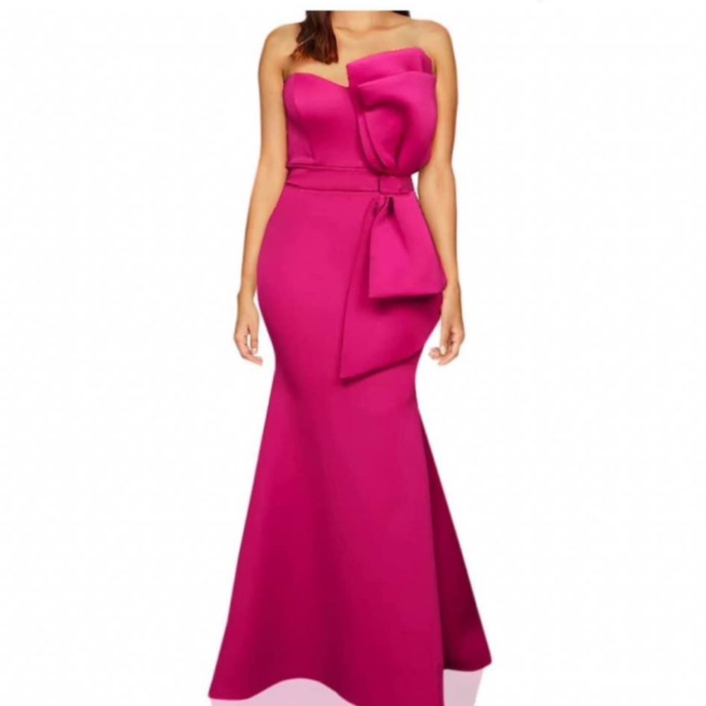 Hot pink jersey dress